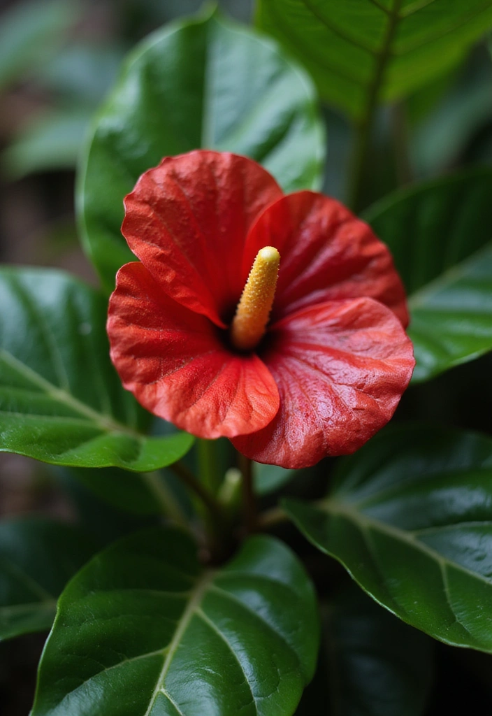 Discover 11 Unique Tropical Flower Varieties You Need in Your Garden! - 3. Anthurium (Anthurium andraeanum)