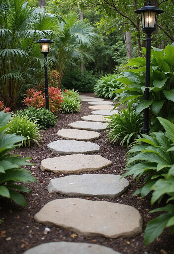 25 Eye-Catching Tropical Garden Decor Ideas That Will Wow Your Guests! - 14. Garden Pathways