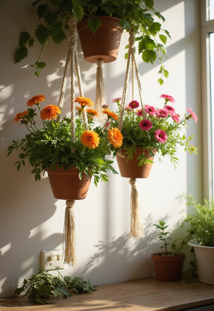 25 Clever Flower Stands for Small Spaces (You’ll Wish You Knew #4 Sooner!) - 5. Hanging Flower Stands