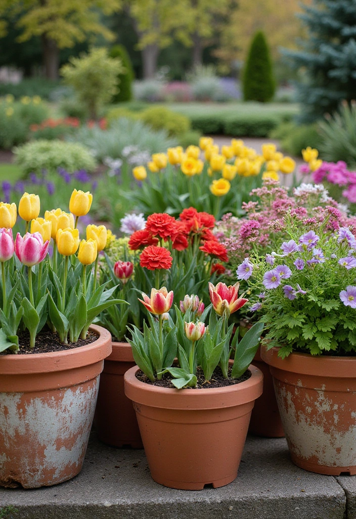 28 Flower Pot Outdoor Ideas That Will Turn Your Garden Into a Blooming Wonderland! - 12. Seasonal Flower Rotations