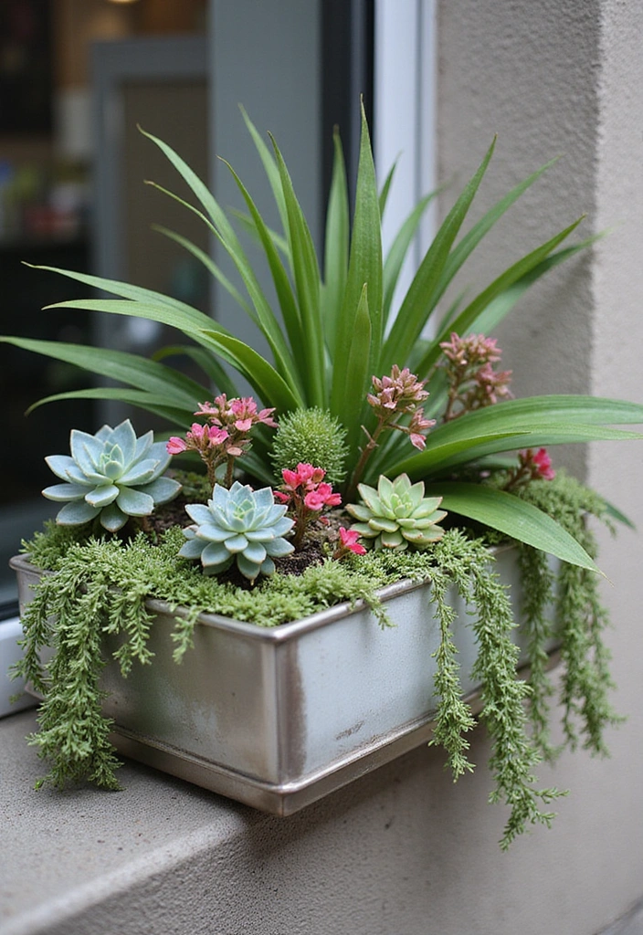 21 Seasonal Flower Boxes for Windows That Will Keep Your Home Blooming Year-Round! - 10. Seasonal Succulents: A Modern Twist