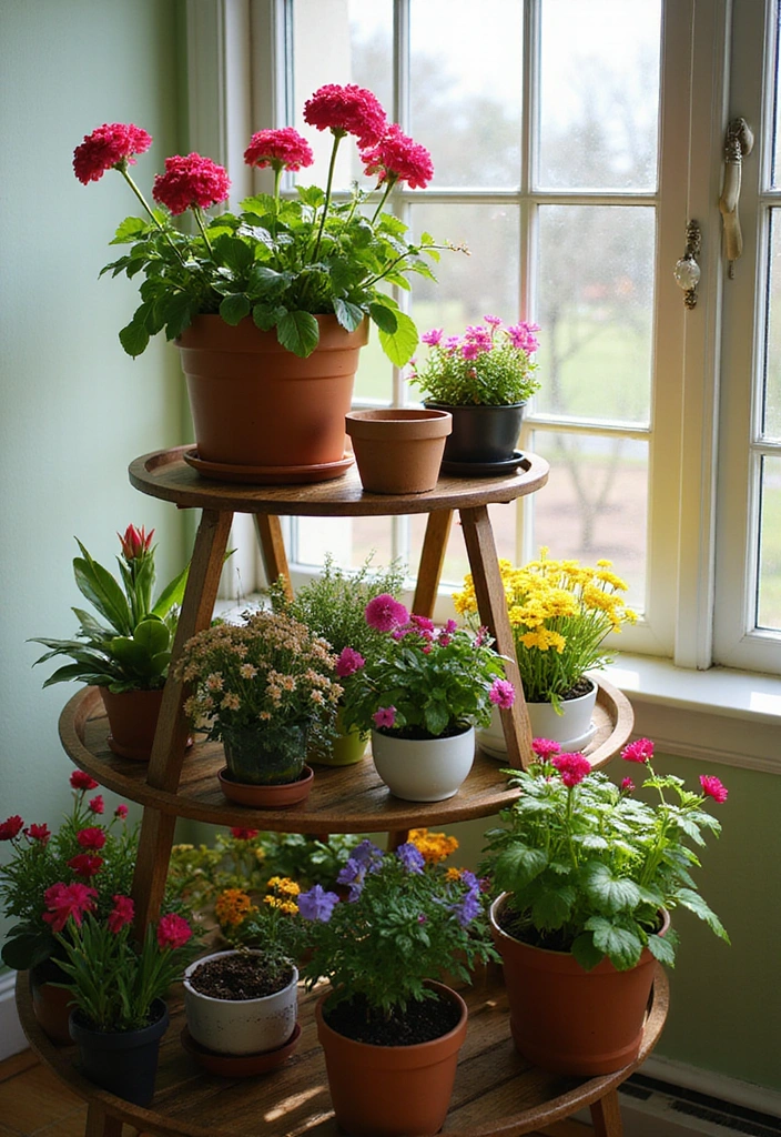 25 Clever Flower Stands for Small Spaces (You’ll Wish You Knew #4 Sooner!) - 6. Tiered Plant Stands