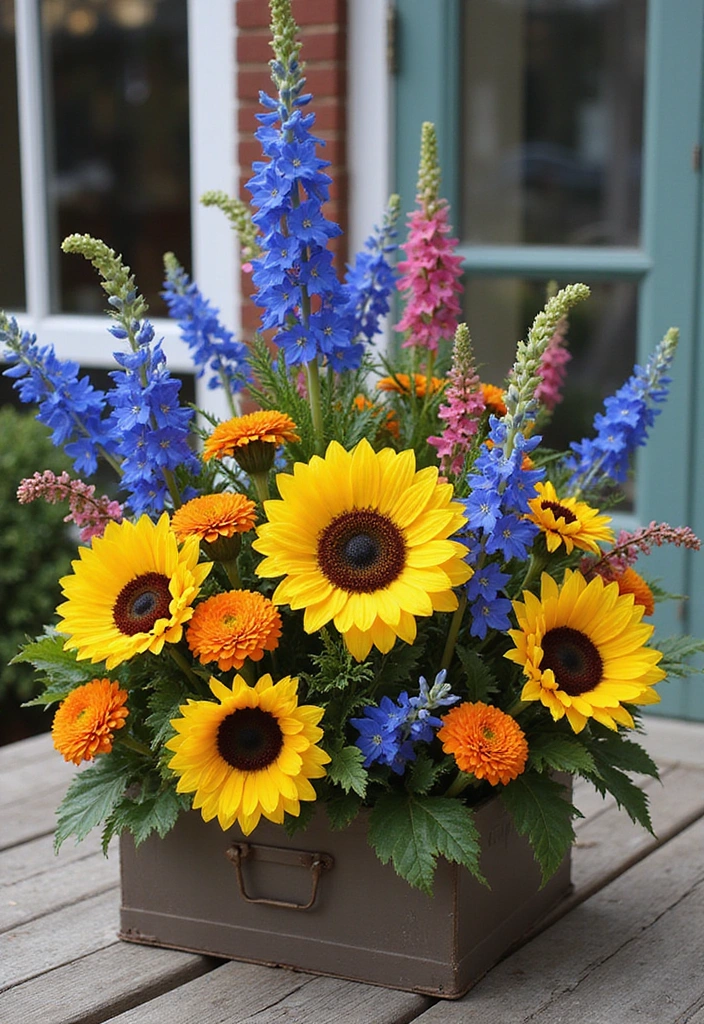 21 Seasonal Flower Boxes for Windows That Will Keep Your Home Blooming Year-Round! - 20. Artistic Flair: Flower Box as Canvas