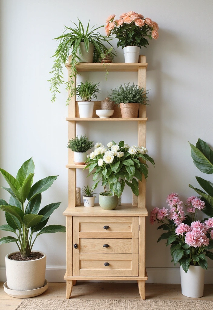 25 Clever Flower Stands for Small Spaces (You’ll Wish You Knew #4 Sooner!) - 4. Multi-Functional Stands