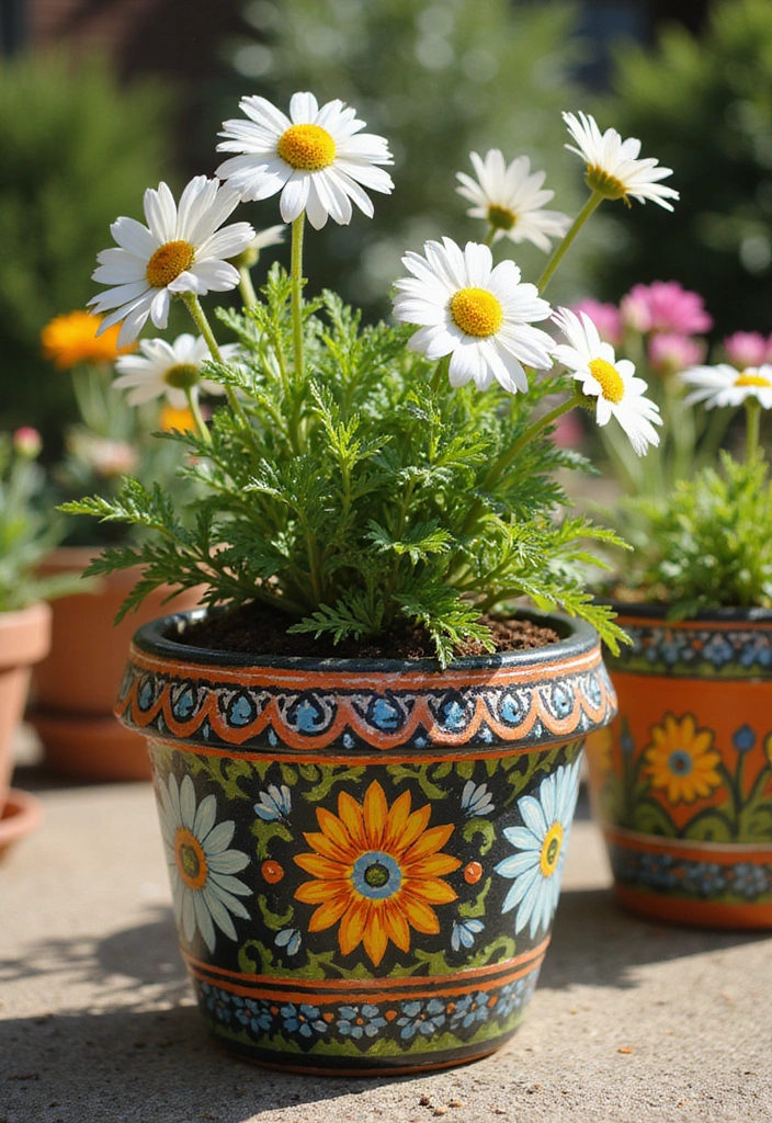 28 Flower Pot Outdoor Ideas That Will Turn Your Garden Into a Blooming Wonderland! - 5. Painted Flower Pots