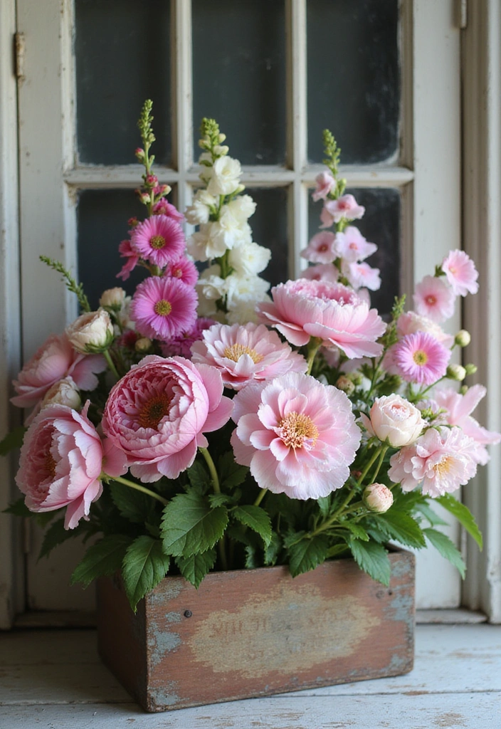 21 Seasonal Flower Boxes for Windows That Will Keep Your Home Blooming Year-Round! - 17. Vintage Vibes: Nostalgic Blooms