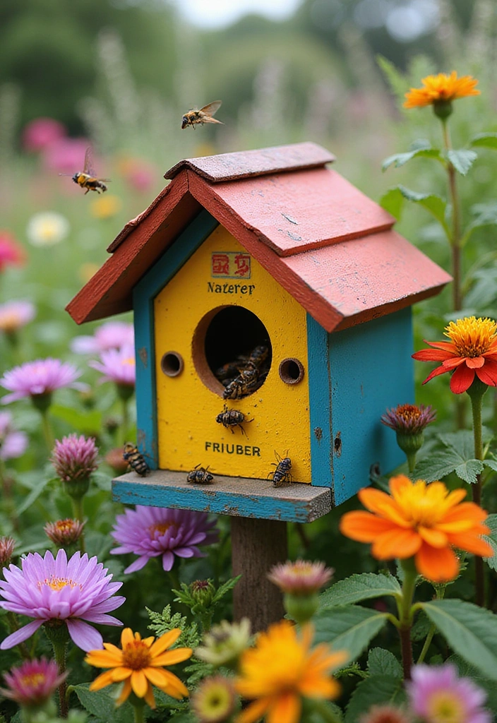 22 Colorful Landscaping Ideas That Will Make Your Flower Garden Truly Magical! - 12. Pollinator Hotels