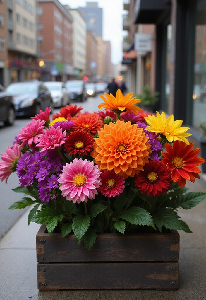 21 Seasonal Flower Boxes for Windows That Will Keep Your Home Blooming Year-Round! - 8. Bold and Bright: A Color Explosion