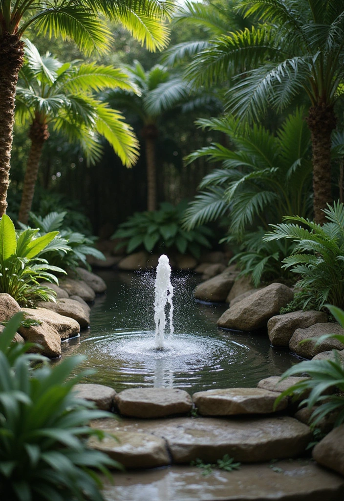 25 Eye-Catching Tropical Garden Decor Ideas That Will Wow Your Guests! - 7. Water Features