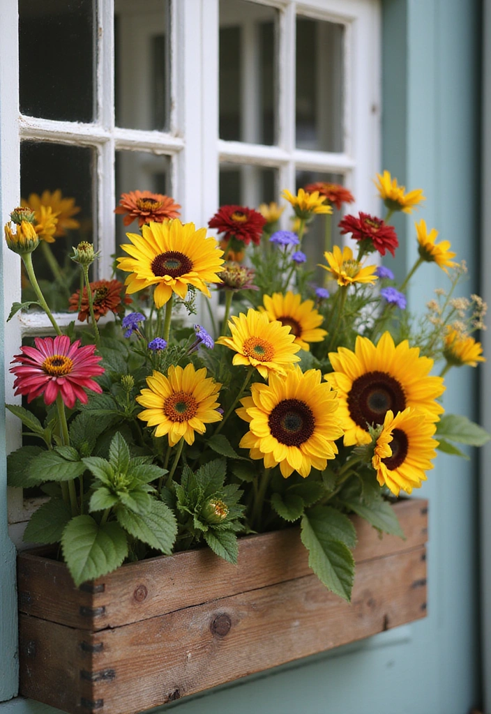 21 Seasonal Flower Boxes for Windows That Will Keep Your Home Blooming Year-Round! - 7. Rustic Charm: A Touch of Country