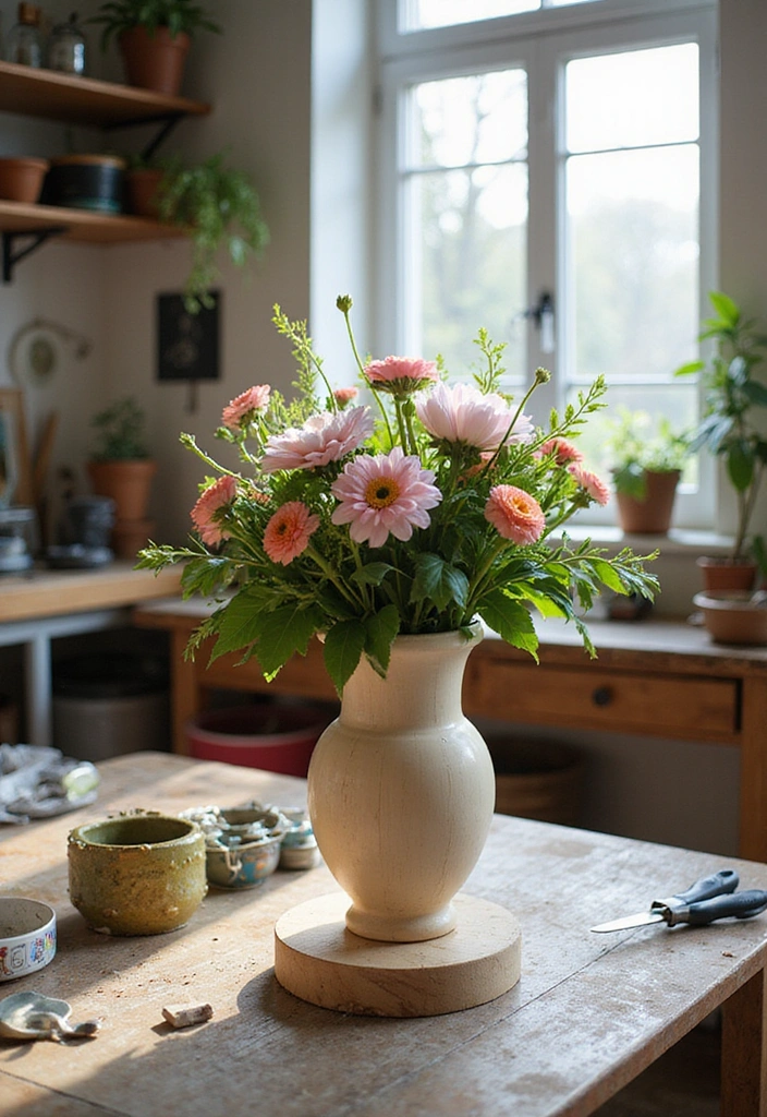 25 Clever Flower Stands for Small Spaces (You’ll Wish You Knew #4 Sooner!) - 15. DIY Flower Stands