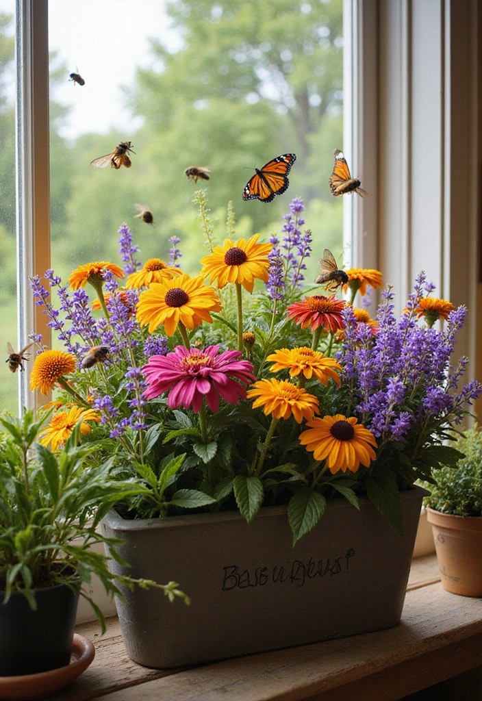 21 Seasonal Flower Boxes for Windows That Will Keep Your Home Blooming Year-Round! - 11. Pollinator Paradise: Attracting Nature