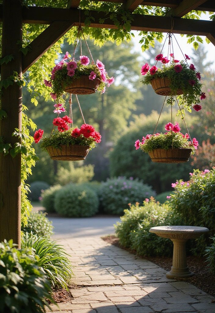28 Flower Pot Outdoor Ideas That Will Turn Your Garden Into a Blooming Wonderland! - 4. Hanging Flower Baskets