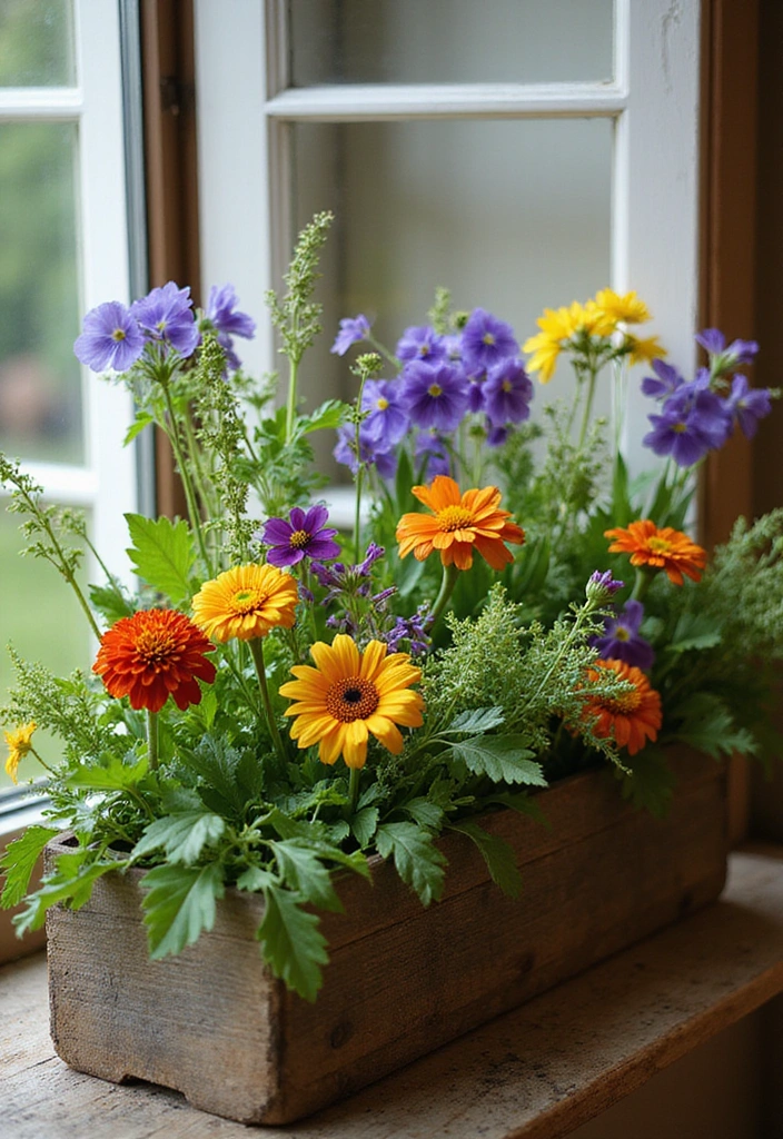 21 Seasonal Flower Boxes for Windows That Will Keep Your Home Blooming Year-Round! - 12. Edible Flower Box: A Culinary Delight