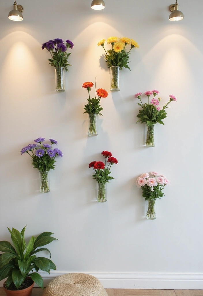 25 Clever Flower Stands for Small Spaces (You’ll Wish You Knew #4 Sooner!) - 14. Wall-Mounted Flower Holders