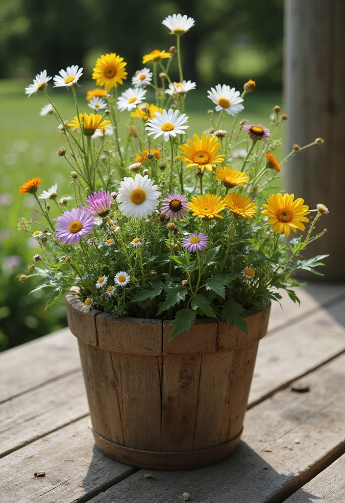 28 Flower Pot Outdoor Ideas That Will Turn Your Garden Into a Blooming Wonderland! - 2. Rustic Wooden Planters