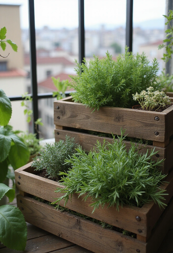15 DIY Indoor Herb Garden Hacks That'll Transform Your Space (Wait Until You See #8!) - 3. Repurposed Wooden Crates